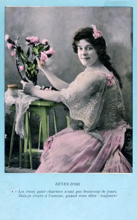 Framed Print : French postcard, c1900 Framed Print : French postcard, c1900