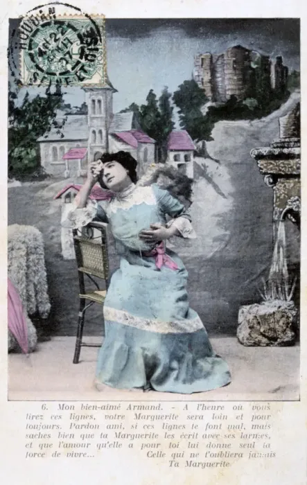 Framed Print : French postcard, c1900 Framed Print : French postcard, c1900