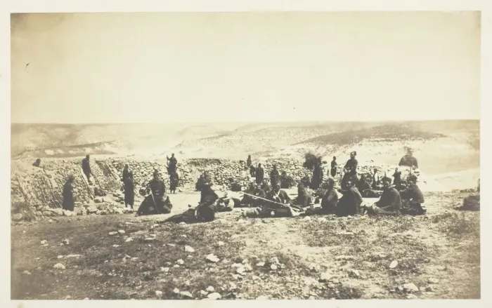 Framed Print : The French Redoubt at Inkermann, 1855. Creator: Roger Fenton Framed Print : The French Redoubt at Inkermann, 1855. Creator: Roger Fenton