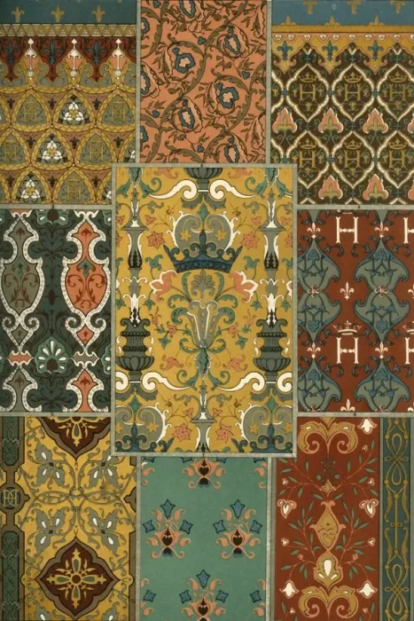 Framed Print : French Renaissance carpet painting, (1898). Creator: Unknown Framed Print : French Renaissance carpet painting, (1898). Creator: Unknown