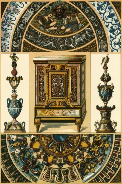 Framed Print : French Renaissance enamel on metal, pottery painting, metal mosaic, (1898). Creator: Unknown Framed Print : French Renaissance enamel on metal, pottery painting, metal mosaic, (1898). Creator: Unknown