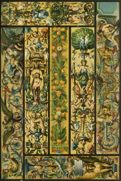 Framed Print : French Renaissance Gobelins tapestries, (1898). Creator: Unknown Framed Print : French Renaissance Gobelins tapestries, (1898). Creator: Unknown
