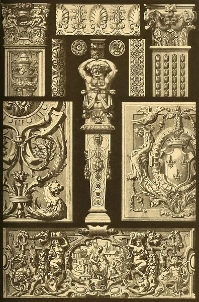 French Renaissance ornaments in stone and wood, (1898). Creator: Unknown