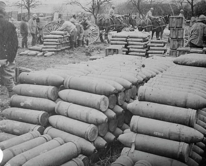 Framed Print : French Reserve shells, between c1915 and 1918. Creator: Bain News Service Framed Print : French Reserve shells, between c1915 and 1918. Creator: Bain News Service