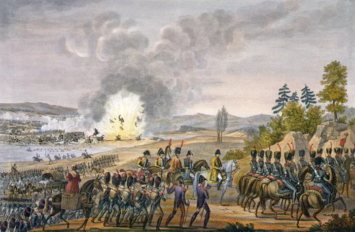 Framed Print : The French retreat after the Battle of Leipzig, Germany, 19th October 1813. Artist Framed Print : The French retreat after the Battle of Leipzig, Germany, 19th October 1813. Artist