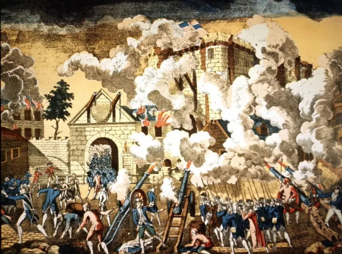 Framed Print : French Revolution, the taking of the Bastille, vintage engraving Framed Print : French Revolution, the taking of the Bastille, vintage engraving