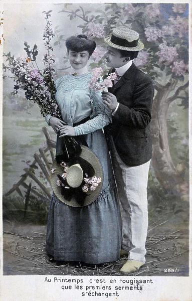 French romantic postcard, c1900