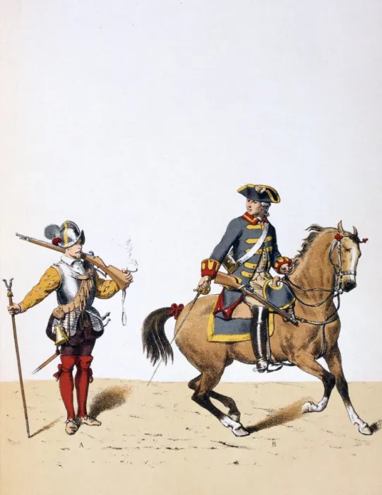 Framed Print : French royal troops, c1750 (1887). Artist: A Lemercier Framed Print : French royal troops, c1750 (1887). Artist: A Lemercier