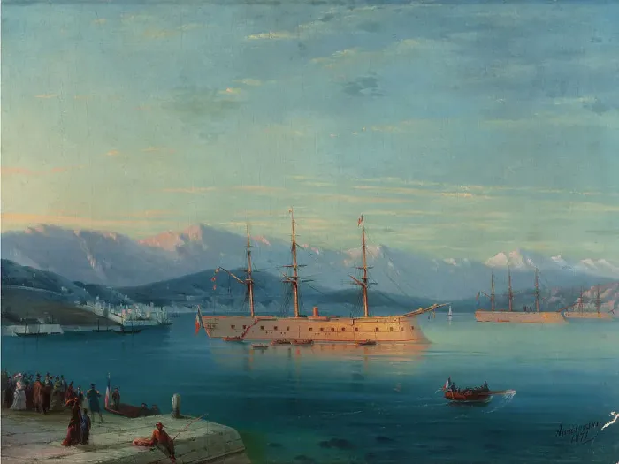 Framed Print : French Ships Departing the Black Sea, 1871 Framed Print : French Ships Departing the Black Sea, 1871
