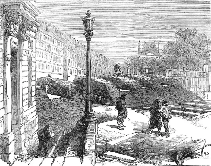 Framed Print : The French Siege of Paris: barricade at the end of the rue de Rivoli, Place de la Concorde, 1871. Creator: Unknown Framed Print : The French Siege of Paris: barricade at the end of the rue de Rivoli, Place de la Concorde, 1871. Creator: Unknown