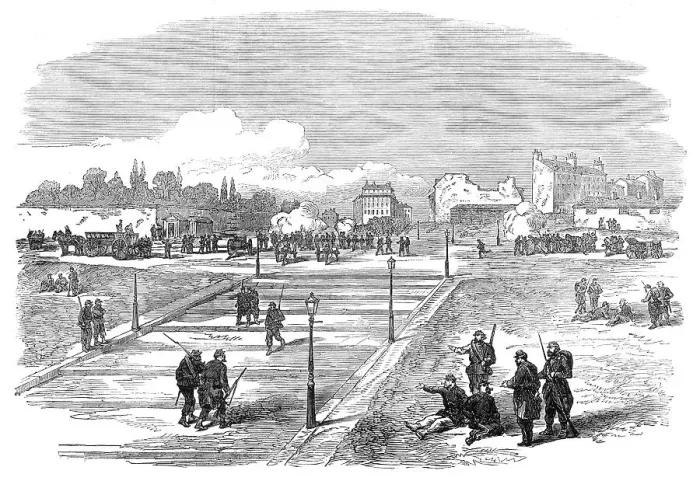 Framed Print : The French Siege of Paris: Communists battery at the Trocadero, 1871. Creator: Unknown Framed Print : The French Siege of Paris: Communists battery at the Trocadero, 1871. Creator: Unknown