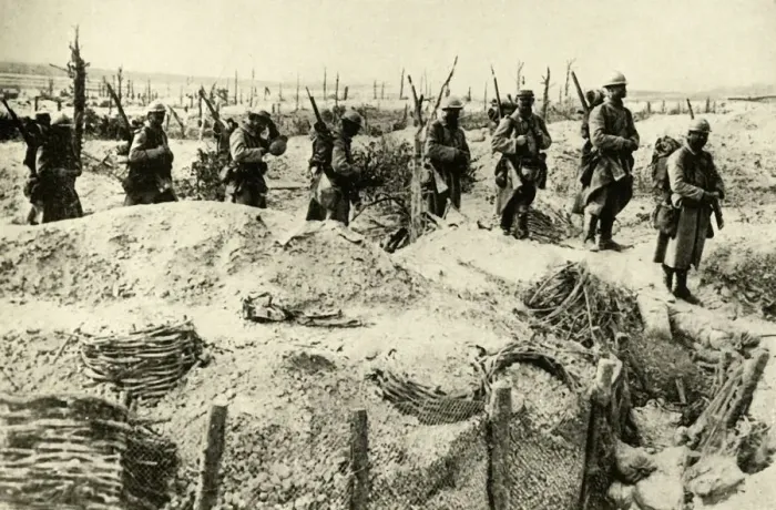 Framed Print : French soldiers... Champagne, France, First World War, 1915-1916, (c1920). Creator: Unknown Framed Print : French soldiers... Champagne, France, First World War, 1915-1916, (c1920). Creator: Unknown