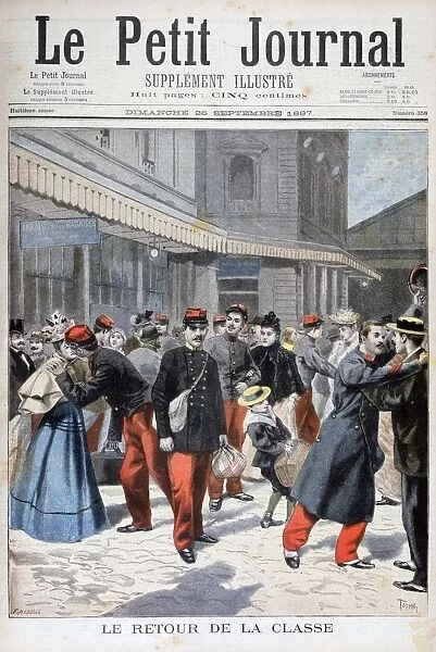 French soldiers returning home, France, 1897. Artist: Oswaldo Tofani