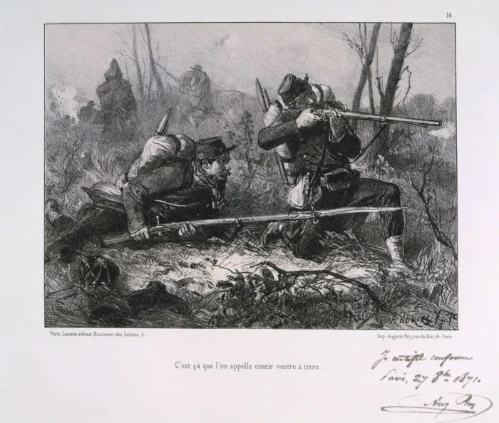 Framed Print : French soldiers, Siege of Paris, 1871. Artist: Auguste Bry Framed Print : French soldiers, Siege of Paris, 1871. Artist: Auguste Bry