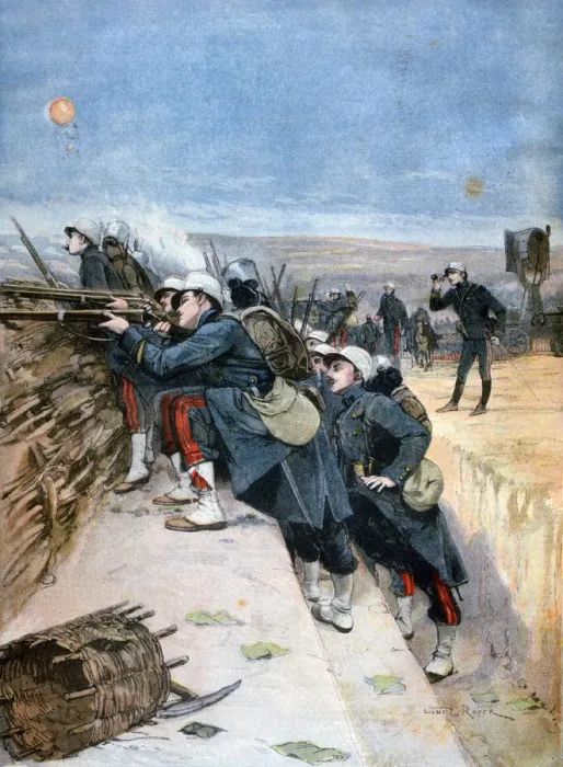 Framed Print : French soldiers on trench warfare manoeuvres, 1894. Artist: Lionel Noel Royer Framed Print : French soldiers on trench warfare manoeuvres, 1894. Artist: Lionel Noel Royer