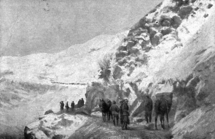 Framed Print : French success on the Italian front; Supply convoy between Monte Pallone... 1917. Creator: Unknown Framed Print : French success on the Italian front; Supply convoy between Monte Pallone... 1917. Creator: Unknown