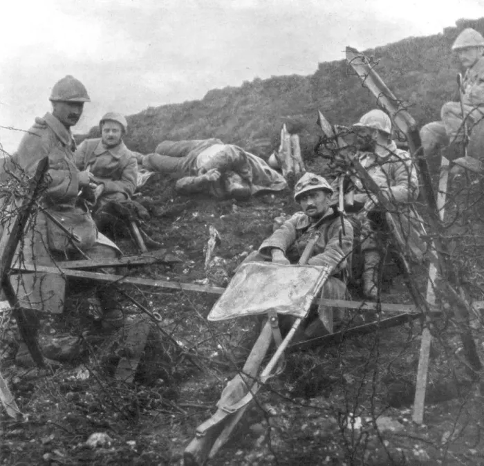 Framed Print : French troops after the capture of Souchez, Pas-de-Calais, France, 28 October 1915 Framed Print : French troops after the capture of Souchez, Pas-de-Calais, France, 28 October 1915