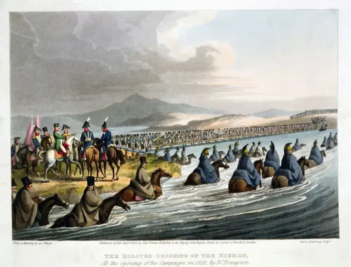 Framed Print : French troops invading Russia, 1812 (1817). Artist: Matthew Dubourg Framed Print : French troops invading Russia, 1812 (1817). Artist: Matthew Dubourg