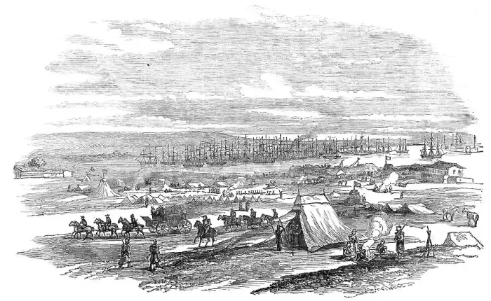 Framed Print : French Troops landing at Cape Chersonese, 1854. Creator: Unknown Framed Print : French Troops landing at Cape Chersonese, 1854. Creator: Unknown