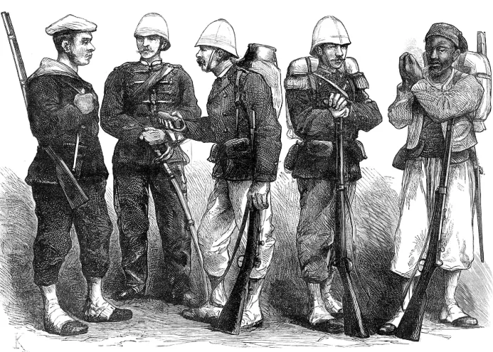 Framed Print : French troops for Tonquin, 1883. Creator: Unknown