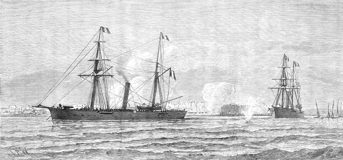 Framed Print : The French in Tunis: bombardment of Sfax by the French gun-boats, 1881. Creator: Unknown Framed Print : The French in Tunis: bombardment of Sfax by the French gun-boats, 1881. Creator: Unknown