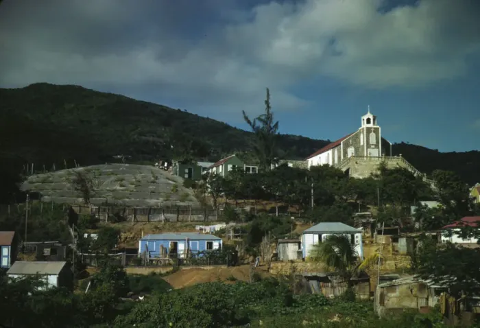 Framed Print : French village, a small settlement on St. Thomas Island, Virgin Islands, 1941. Creator: Jack Delano Framed Print : French village, a small settlement on St. Thomas Island, Virgin Islands, 1941. Creator: Jack Delano