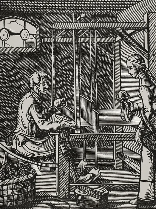 Framed Print : French weaver's workshop in the 16th century (1877). Creator: Jost Ammon. French weaver's workshop in the 16th century (1877). Creator: Jost Ammon Framed Print : French weaver's workshop in the 16th century (1877). Creator: Jost Ammon. French weaver's workshop in the 16th century (1877). Creator: Jost Ammon