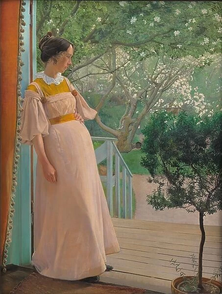 At the French Windows. The Artist's Wife, 1897. Creator: Laurits Andersen Ring