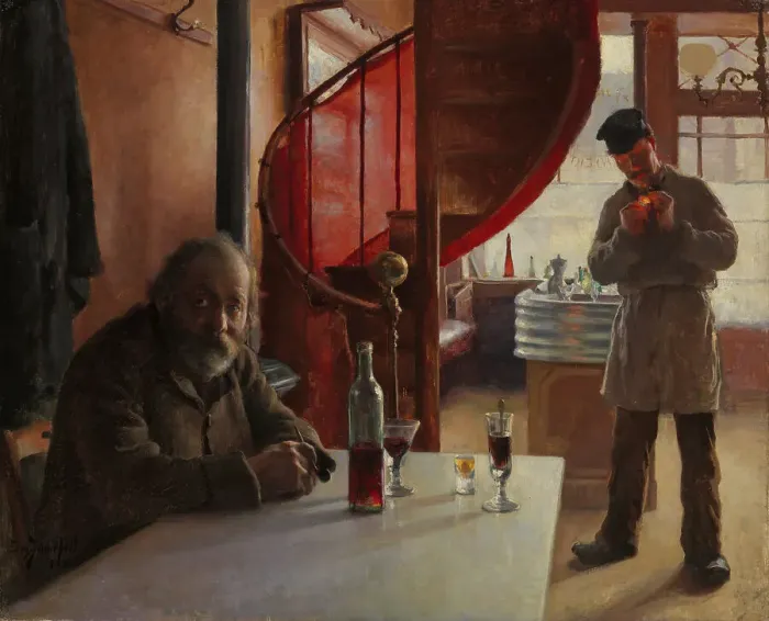 Framed Print : French Wine Bar, 1888. Creator: Eero Jarnefelt Framed Print : French Wine Bar, 1888. Creator: Eero Jarnefelt