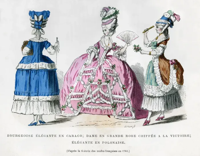 Framed Print : French womens fashions, 1780 (1882-1884) Framed Print : French womens fashions, 1780 (1882-1884)