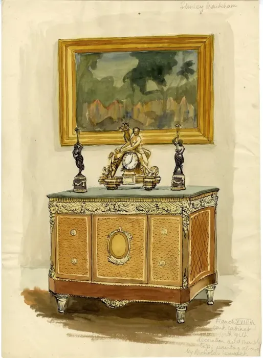 Framed Print : French XVIIIth century cabinet, c1950. Creator: Shirley Markham Framed Print : French XVIIIth century cabinet, c1950. Creator: Shirley Markham