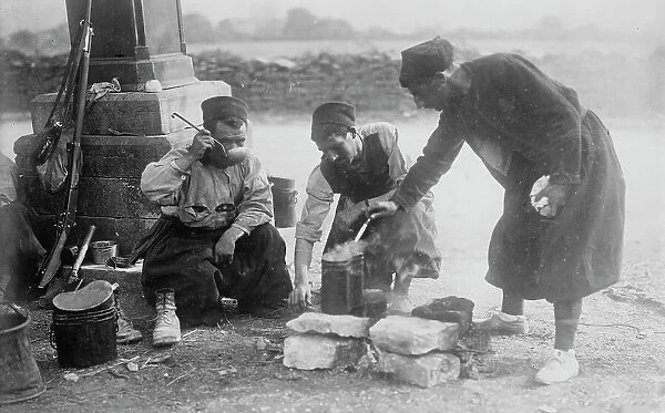 French Zouaves getting a drink, between c1914 and c1915. Creator: Bain News Service