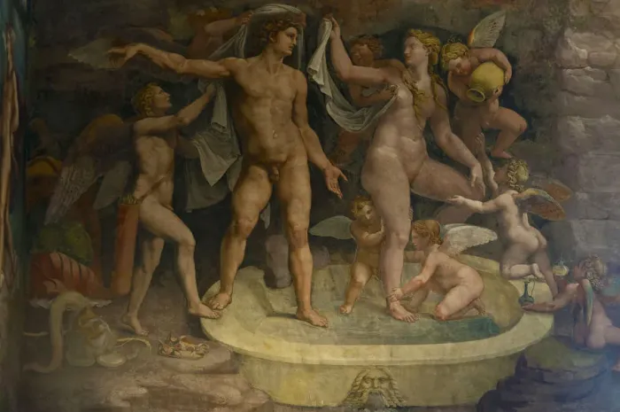 Framed Print : Fresco detail from the Chamber of Amor and Psyche, 1526-1534. Artist: Romano, Giulio (1499-1546) Framed Print : Fresco detail from the Chamber of Amor and Psyche, 1526-1534. Artist: Romano, Giulio (1499-1546)