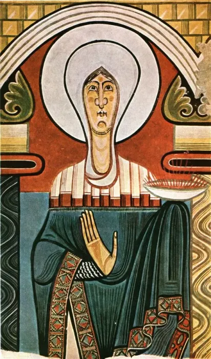 Framed Print : Fresco in the church of Sant Climent de Tahüll, Catalonia, Spain, (1928). Creator: Unknown Framed Print : Fresco in the church of Sant Climent de Tahüll, Catalonia, Spain, (1928). Creator: Unknown