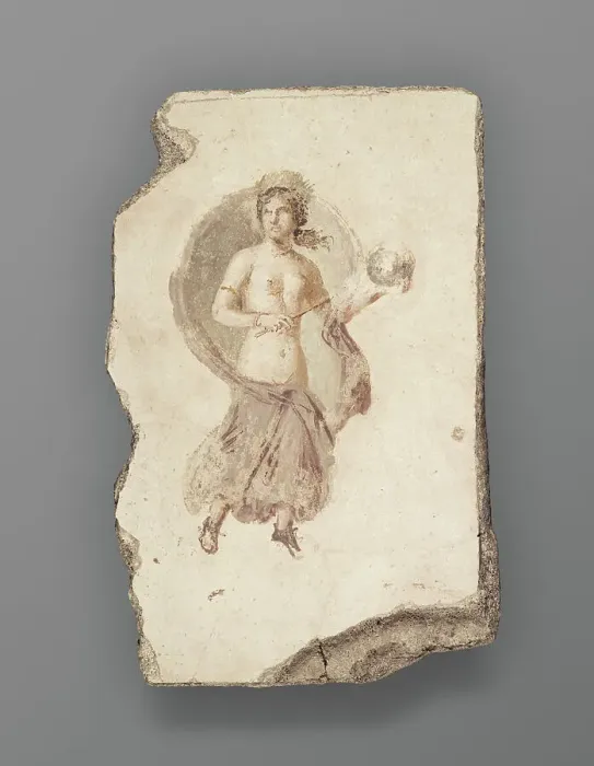 Framed Print : Fresco Depicting Draped Female Holding an Orb and a Wand, 1st century A.D. Creator: Unknown Framed Print : Fresco Depicting Draped Female Holding an Orb and a Wand, 1st century A.D. Creator: Unknown