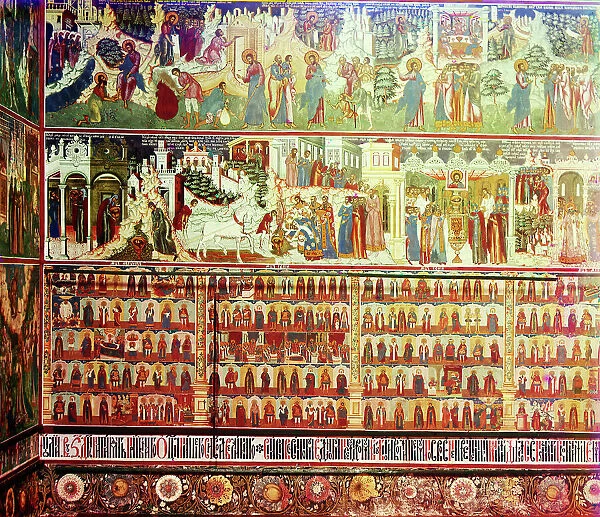 Fresco on the left wall in the Church of Saint John the Precursor, Yaroslavl, 1911. Creator: Sergey Mikhaylovich Prokudin-Gorsky