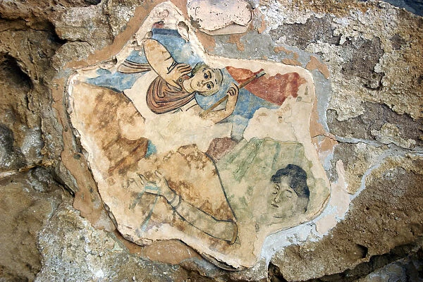 Fresco showing St Elias, Roman gymnasium, Salamis, North Cyprus