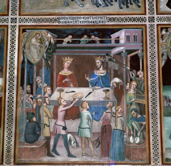 Framed Print : Fresco of the story of Job, 14th century Framed Print : Fresco of the story of Job, 14th century