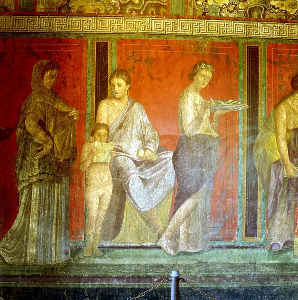 Fresco from the Villa of the Mysteries, Pompeii, Italy, c1st century BC-1st century AD