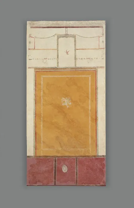 Framed Print : Frescoed Wall with White Ground and Yellow Center Panel, A.D. 50-79. Creator: Unknown Framed Print : Frescoed Wall with White Ground and Yellow Center Panel, A.D. 50-79. Creator: Unknown