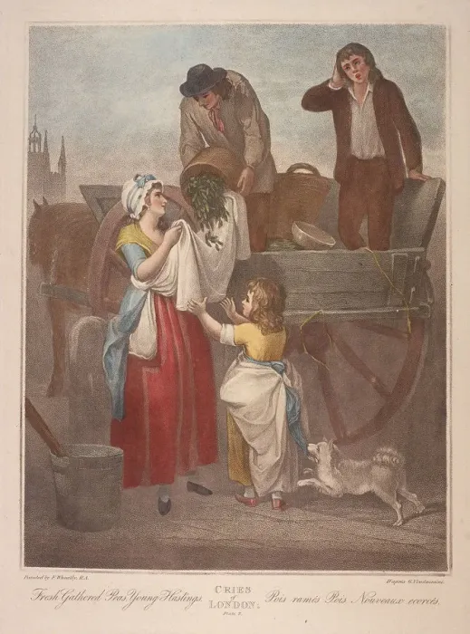 Framed Print : Fresh Gathered Peas Young Hastings, Cries of London, c1870 Framed Print : Fresh Gathered Peas Young Hastings, Cries of London, c1870