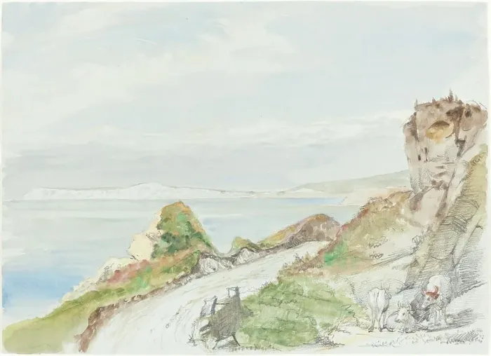 Framed Print : Freshwater Bay, Isle of Wight, 1839. Creator: George Hayter Framed Print : Freshwater Bay, Isle of Wight, 1839. Creator: George Hayter