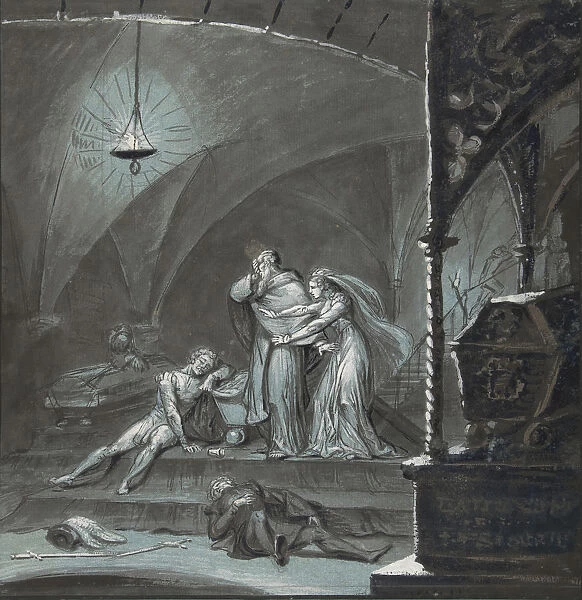 Friar Lawrence and Juliet Discover the Bodies of Romeo and Paris... 19th century