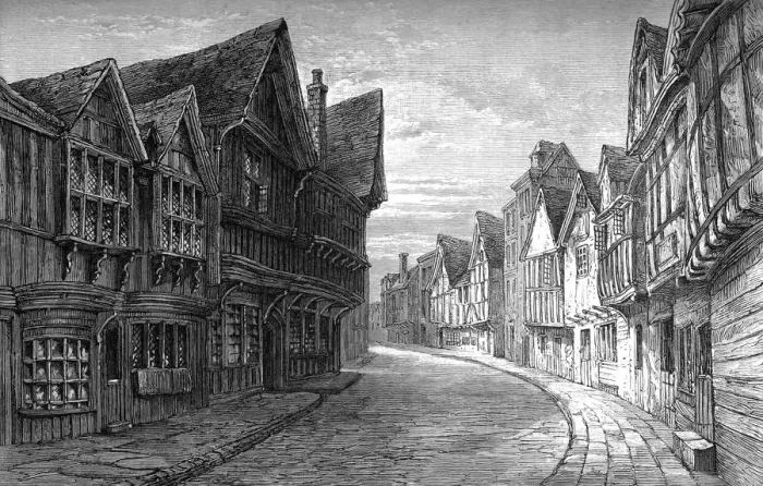 Framed Print : Friars Street, Worcester, 1893 Framed Print : Friars Street, Worcester, 1893