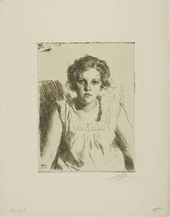 Framed Print : Frida, 1914. Creator: Anders Leonard Zorn Framed Print : Frida, 1914. Creator: Anders Leonard Zorn
