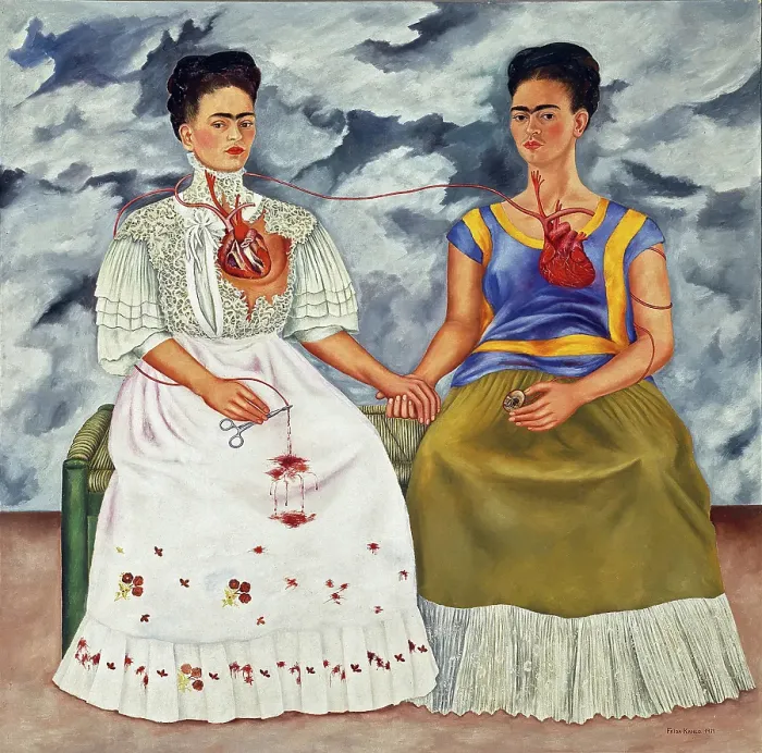 Framed Print : The Two Fridas (Las dos Fridas), 1939. Creator: Frida Kahlo Framed Print : The Two Fridas (Las dos Fridas), 1939. Creator: Frida Kahlo