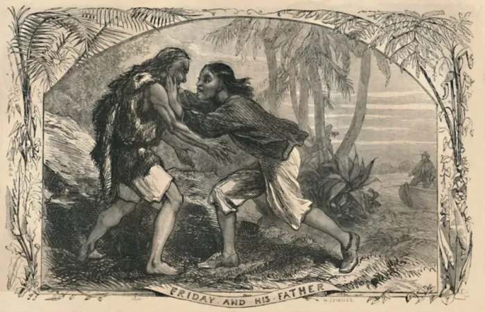 Framed Print : Friday and His Father, c1870