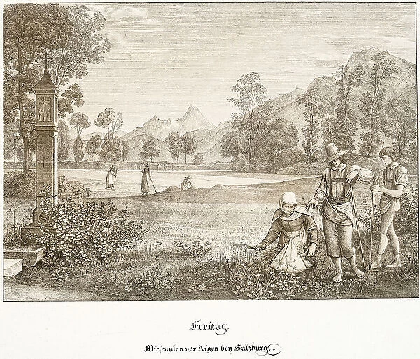 Friday: Meadow before Aigen Near Salzburg, 1823. Creator: Ferdinand Olivier