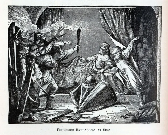 Framed Print : Friedrich Barbarossa at Susa, 1882. Artist: Anonymous Framed Print : Friedrich Barbarossa at Susa, 1882. Artist: Anonymous
