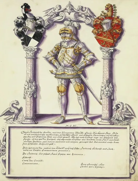 Framed Print : Friedrich II Hohenzollern; Chronicle of the Hohenzollern Family, about 1572. Creator: Jorg Ziegler Framed Print : Friedrich II Hohenzollern; Chronicle of the Hohenzollern Family, about 1572. Creator: Jorg Ziegler